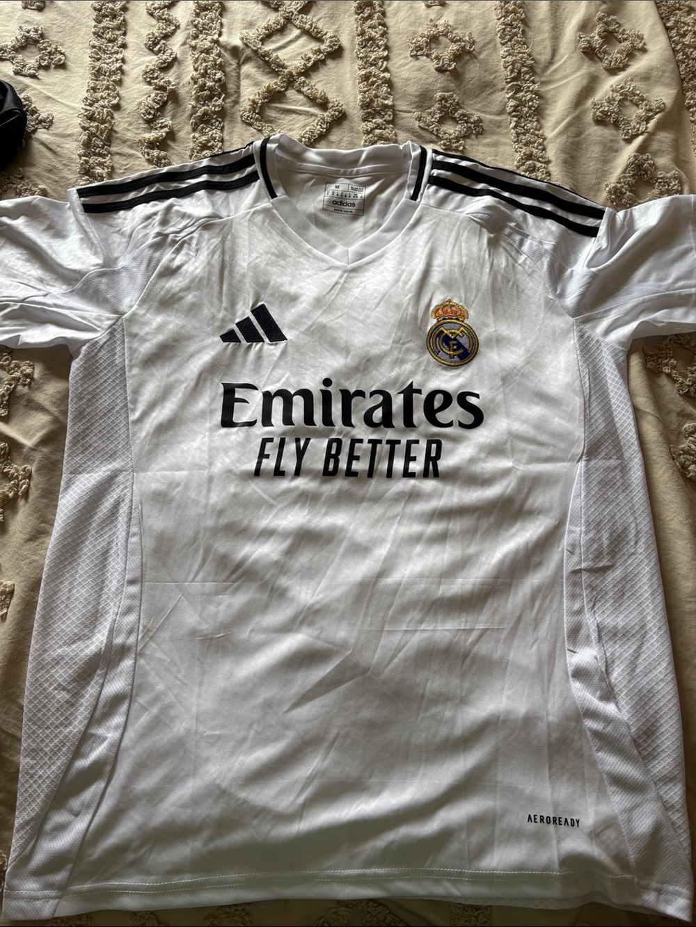 adidas White and Black Real Madrid Home Jersey
